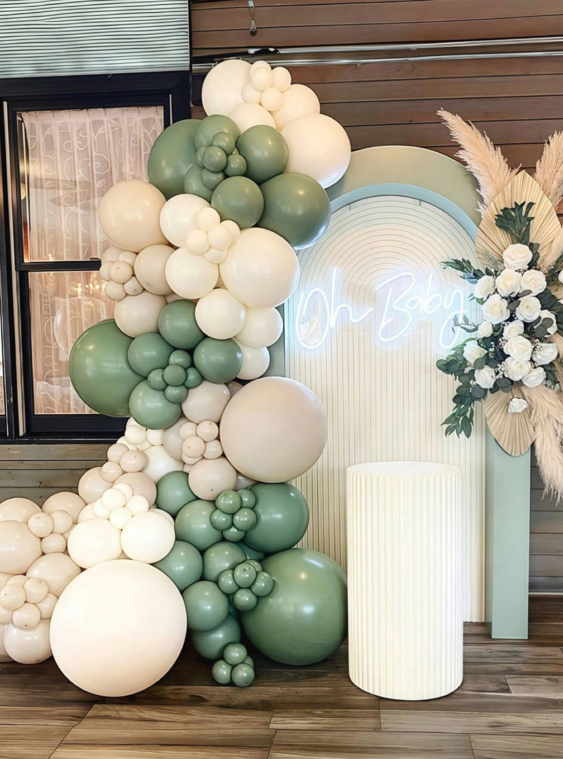 Baby Shower Verde Salvia - Marcela Floral Design