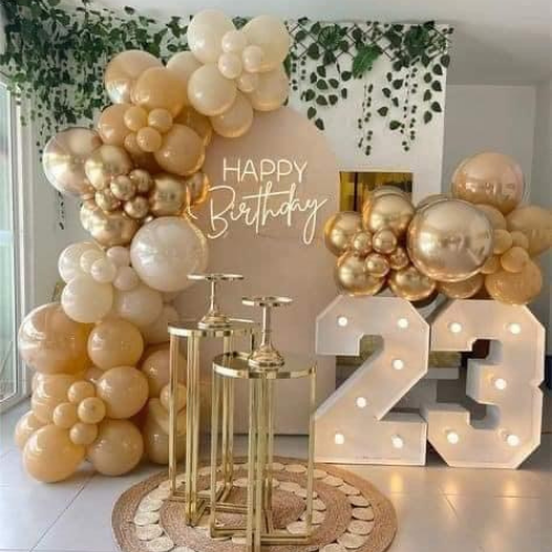 Decoración Cumpleaños 23 Dorado - Marcela Floral Design