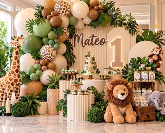 Primer Cumpleaños Mateo - Safari - Marcela Floral Design
